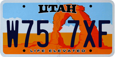 UT license plate W757XF