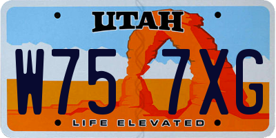 UT license plate W757XG