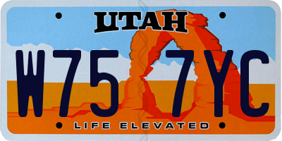 UT license plate W757YC
