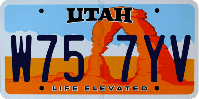UT license plate W757YV