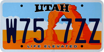 UT license plate W757ZZ