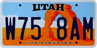 UT license plate W758AM