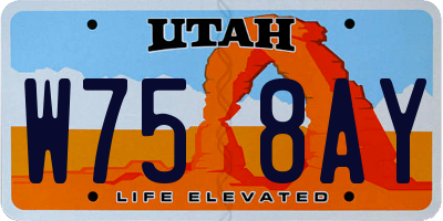 UT license plate W758AY