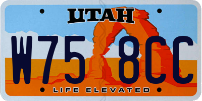 UT license plate W758CC