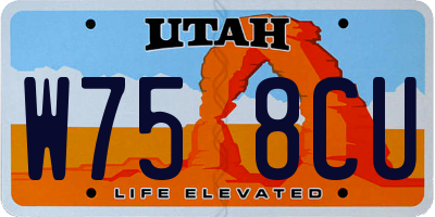 UT license plate W758CU