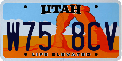 UT license plate W758CV