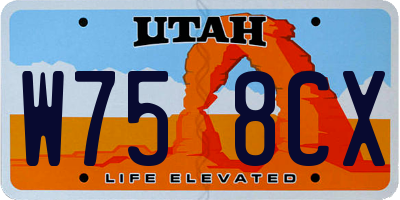 UT license plate W758CX