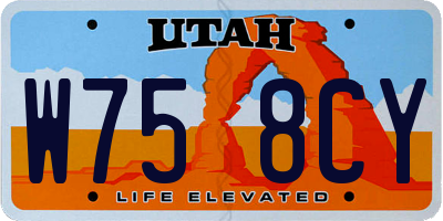 UT license plate W758CY