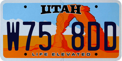 UT license plate W758DD