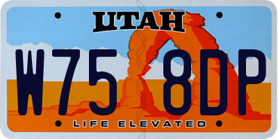 UT license plate W758DP