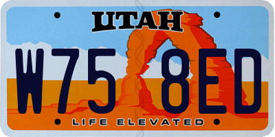 UT license plate W758ED