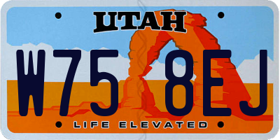 UT license plate W758EJ