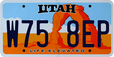 UT license plate W758EP