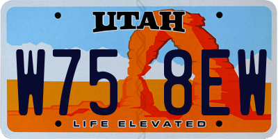 UT license plate W758EW