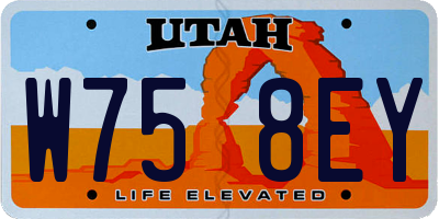 UT license plate W758EY