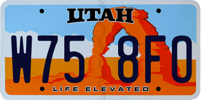 UT license plate W758FO