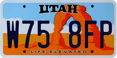 UT license plate W758FP