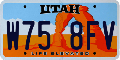 UT license plate W758FV