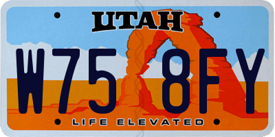 UT license plate W758FY