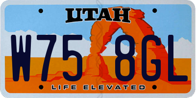 UT license plate W758GL