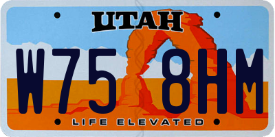 UT license plate W758HM