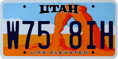 UT license plate W758IH