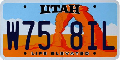UT license plate W758IL