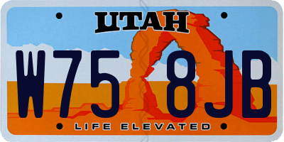 UT license plate W758JB