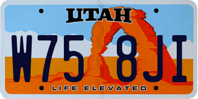 UT license plate W758JI