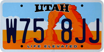 UT license plate W758JJ
