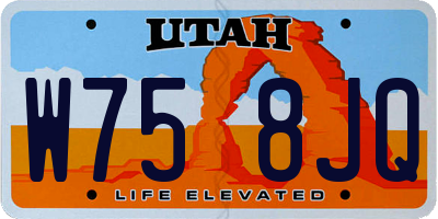 UT license plate W758JQ