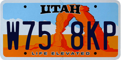 UT license plate W758KP