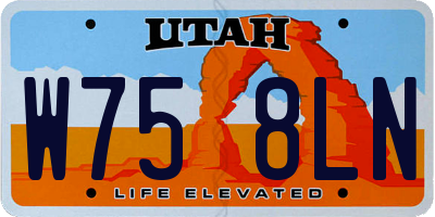 UT license plate W758LN