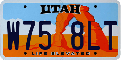 UT license plate W758LT