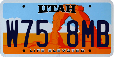 UT license plate W758MB