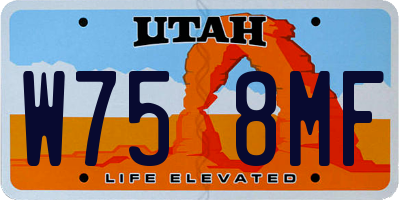 UT license plate W758MF