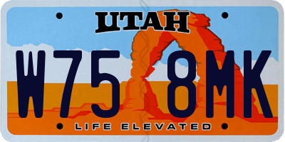 UT license plate W758MK