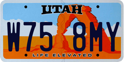 UT license plate W758MY