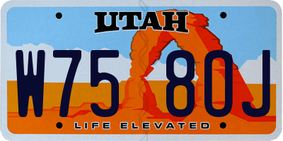 UT license plate W758OJ