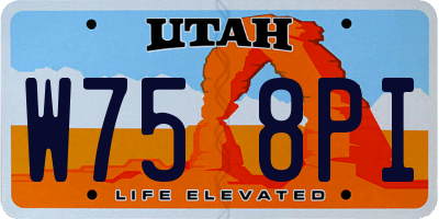 UT license plate W758PI