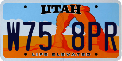 UT license plate W758PR