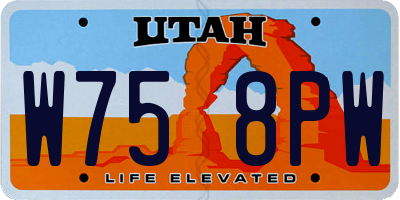 UT license plate W758PW