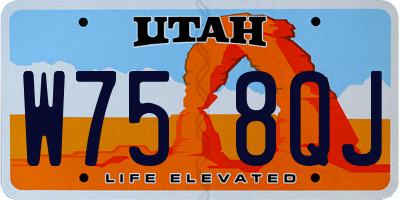 UT license plate W758QJ