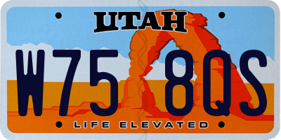 UT license plate W758QS