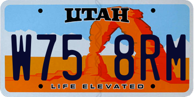 UT license plate W758RM