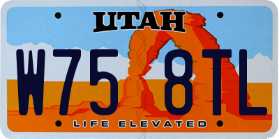 UT license plate W758TL