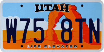 UT license plate W758TN