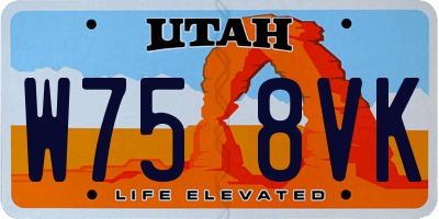 UT license plate W758VK