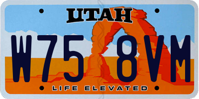 UT license plate W758VM