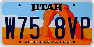 UT license plate W758VP